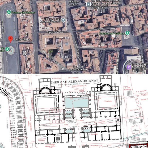Location of the Baths of Nero / Alexandrian Baths