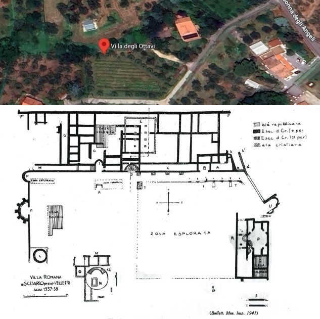 Villa of the Octavii at San Cesareo Hill, outside Velletri. Graphic reconstruction of the Villa. Aquileia Archaeological Museum.