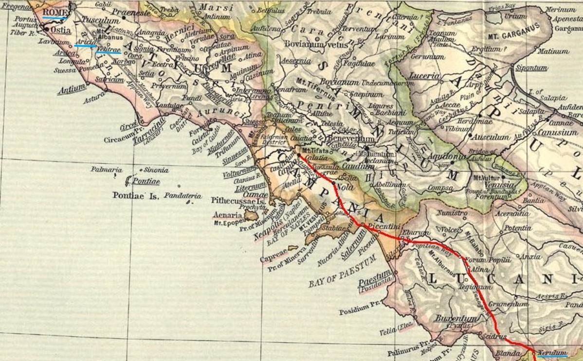 Rome, Aricia, Velitrae and Nerulum