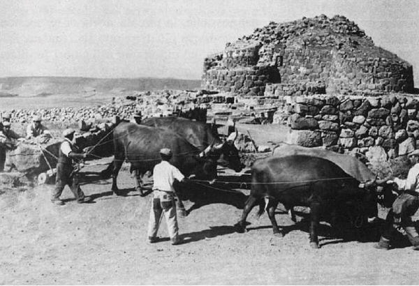 The archaeological area of Su Nuraxi in 1954