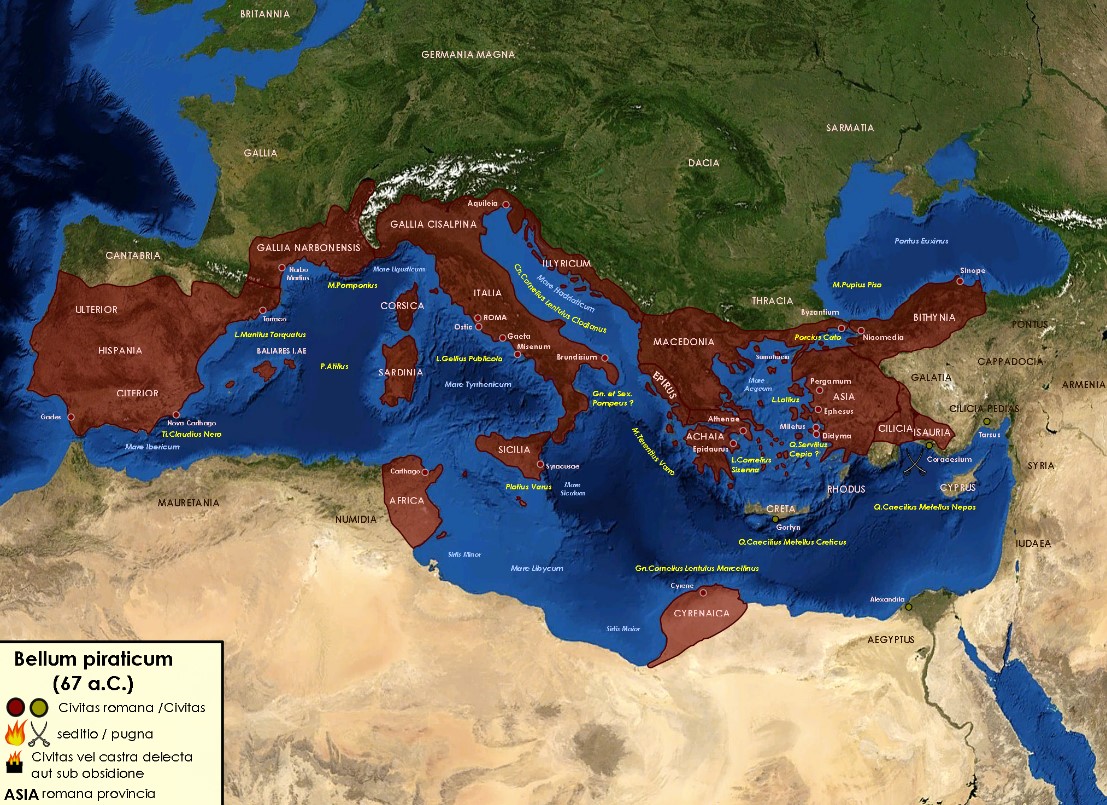 Bellum piraticum 67 BCE, Mediterranean Sea