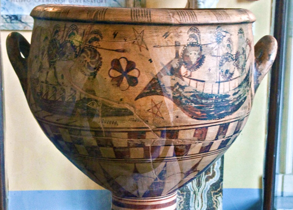 Aristonothos Cratere, 650 BCE. Capitoline Museum, Rome. Aristonothos Cratere with the blinding of Polyphemus and a naval battle.