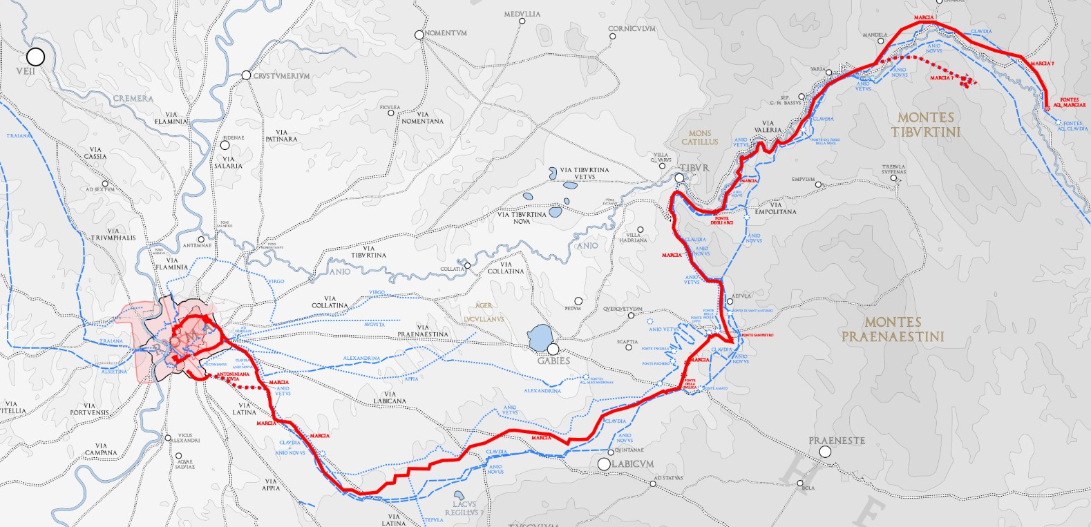 Route of the Aqua Marcia Aqueduct
