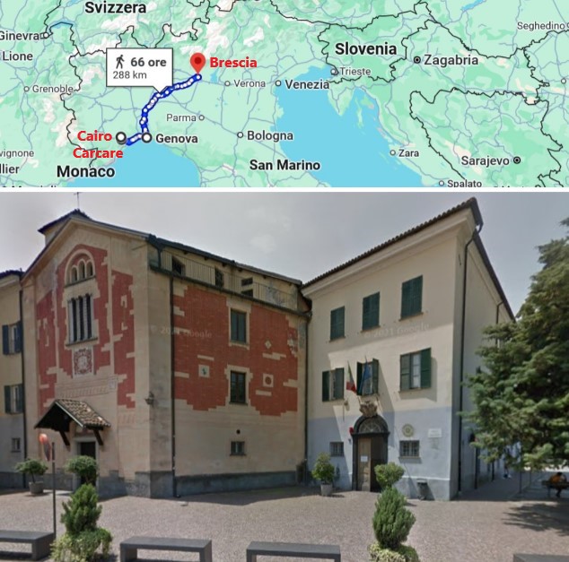On the right, adjacent to the church, the former Piarist Fathers' (also known as Scolopi) monastic school at 3 Piazza Calasanzio, Carcare (SV)