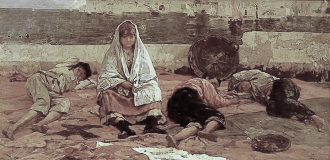 Filippo Carcano, 'Workers at Rest' (1886; oil on canvas; Private Collection)
