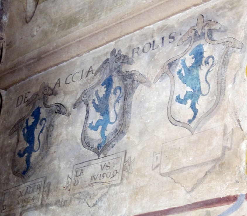 Palace of Vicars at Certaldo (Florence), coat of arms of the Acciaiuoli family