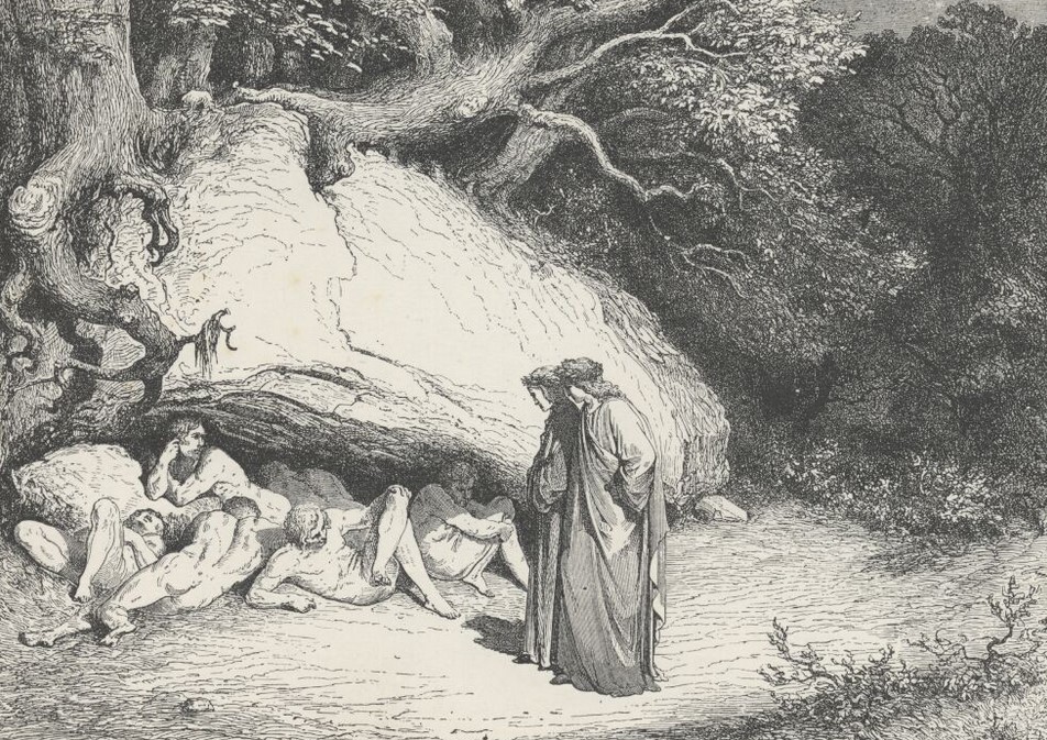 'Only so far afflicted, that we live / Desiring without hope.' (Inferno, Canto IV, lines 38,39). An illustration of Gustave Doré (1832 – 1883). Plate XI: Canto IV: The Virtuous pagans.