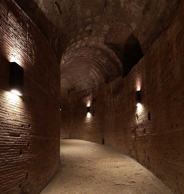 Helical ramp ascending inside the Mausoleum to the second Vestibule.