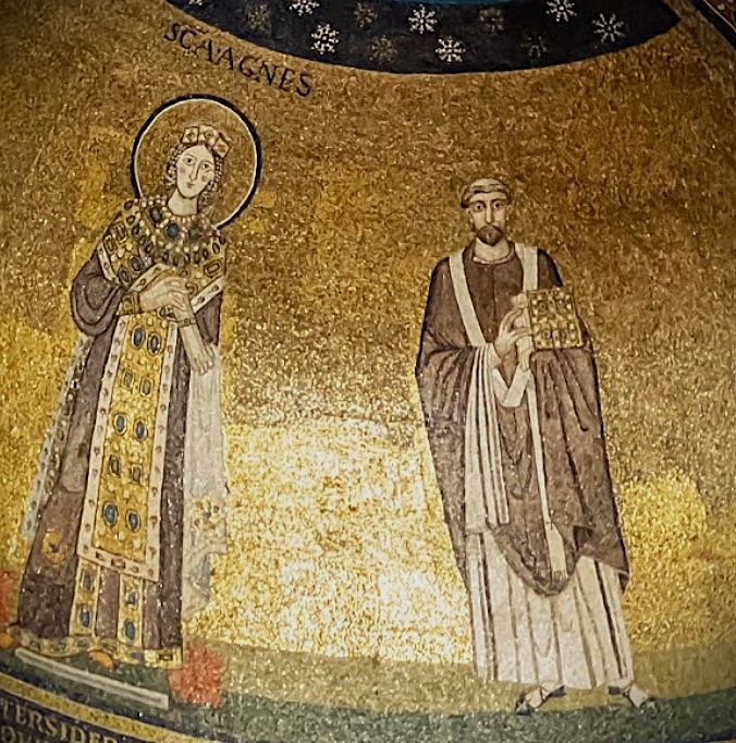 Presumed mosaic of Pope Symmachus in Sant'Agnese fuori le mura, which he commissioned.