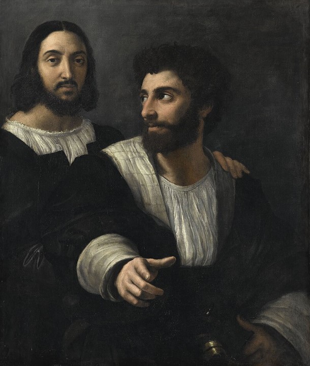 Self-portrait Raphael Sanzio with a friend, c. 1518, Louvre Museum, Paris