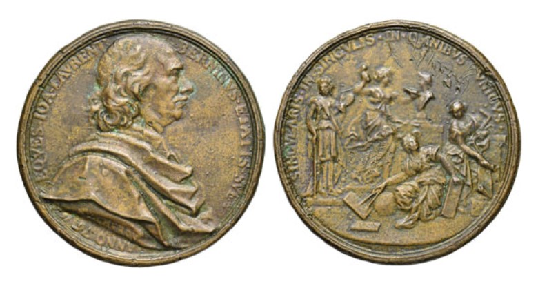 Gian Lorenzo Bernini - Medal 1674 - Work by: Cheron AE (g 91.82 - Ø 71 mm) Later copy