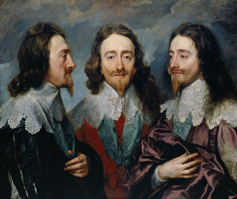Charles I in Three Positions (1635-36), a triple portrait of Charles I by Sir Anthony Van Dyck (1599 - 1641), sent to Rome for Bernini to model a bust on.