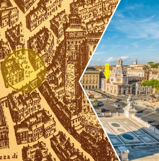 Location of 'Macello dei Corvi' near Piazza Venezia.