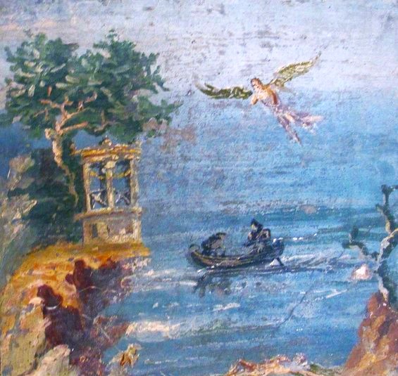 Roman fresco depicting the Fall of Icarus, discovered in Pompeii, now housed in the National Archaeological Museum of Naples (inv. 9506).