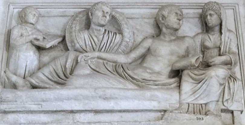A marble funerary relief discovered in the Monumentum Liviae, Capitoline Museum (Rome)