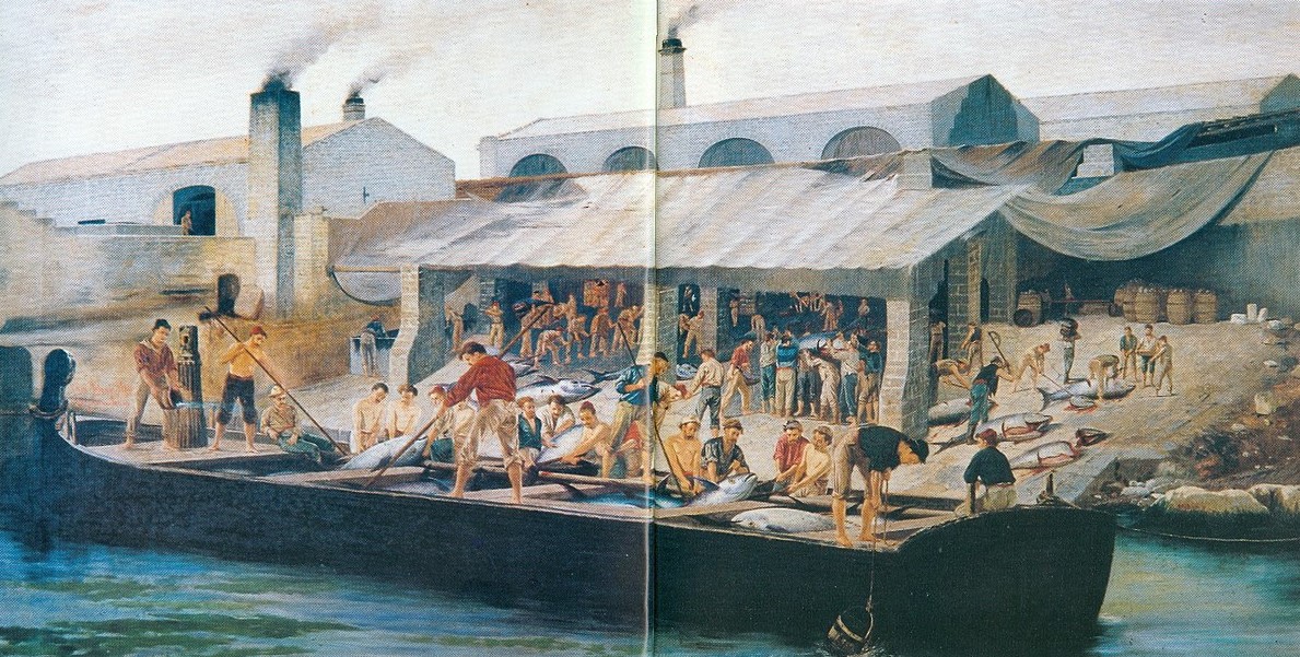 'The Tonnara of Favignana' by Antonio Varni (1841–1908), 1876.