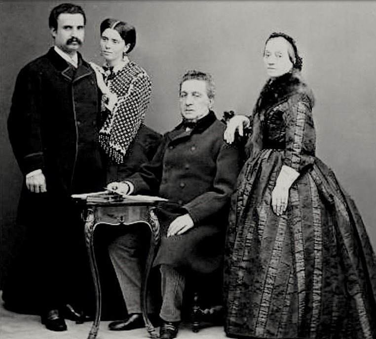 Vincenzo Florio Sr. (1799-1868) with his wife, Giulia Portalupi, and his son, Ignazio Florio Sr. (1838-1891), with his wife, Giovanna D’Ondes Trigona